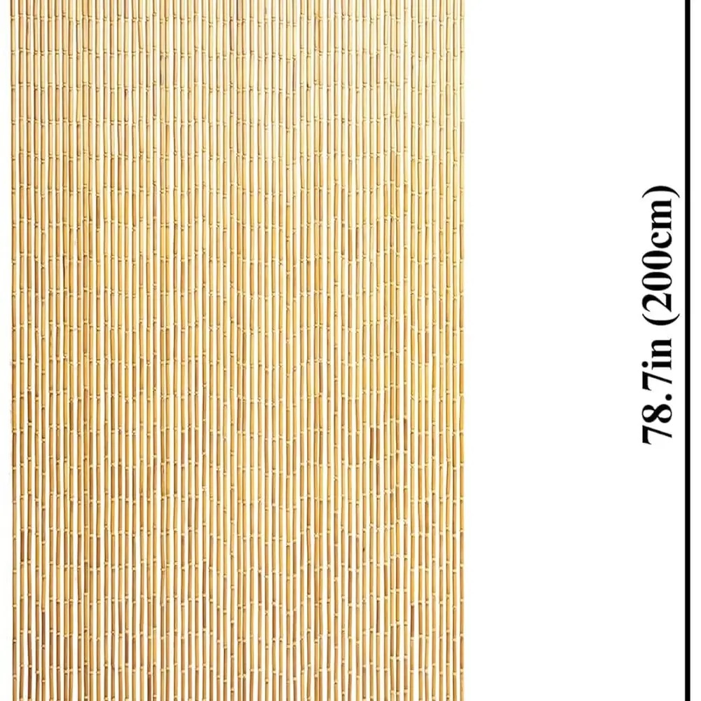 Elegant Bamboo Beaded Door Curtains, Natural for Privacy and Aesthetics, Simple Setup for Any Space
