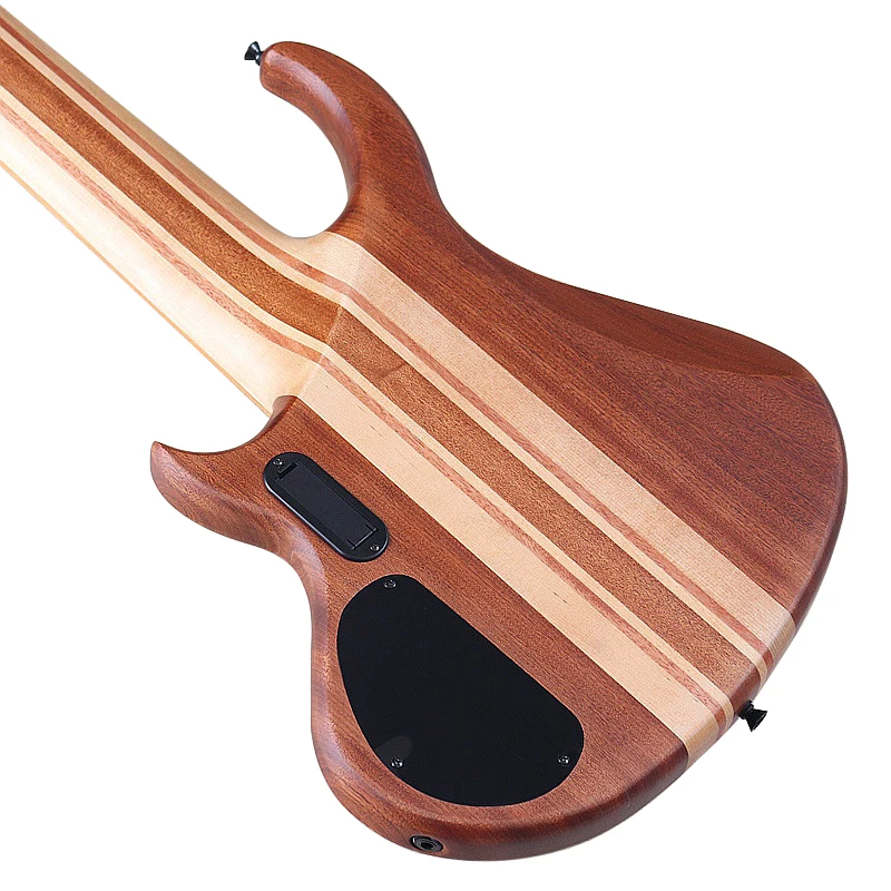 New Design 7 Strings Electric Bass Guitar 43 Inch Acitve Bass Guitar Neck Through Full Okoume Wood Body With Tree Burl Top