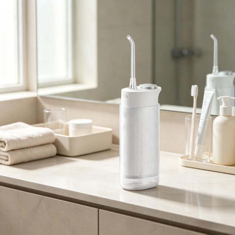 Portable Water Flosser 4 Modes Rechargeable Oral Irrigator Compact Dental Cleaner for Teeth Home Travel White Design 구강 세정기