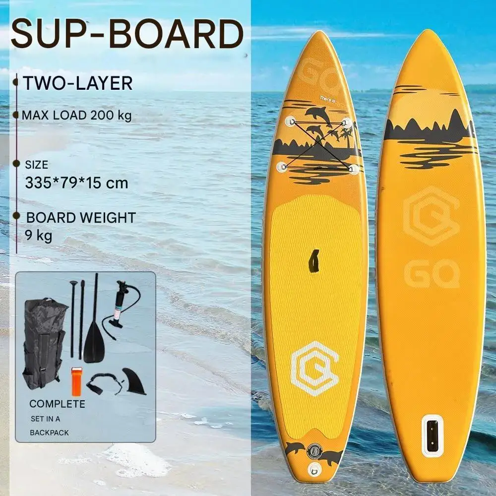 لوح SUP قابل للنفخ GQ DP BOARD SUP للسباحة وركوب الأمواج مع مضخة ومجداف ومقود أمان