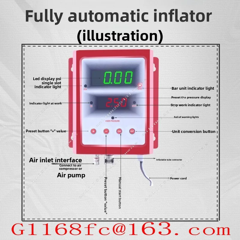 High Precision Fully Automatic Inflator, Car Tire Inflation Machine, Preset Full Automatic Stop Electronic Digital Display