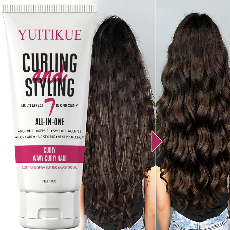 YUITIKUE Curl Styler 100 g – All-in-One definiert Locken und kontrolliert Frizz, mit Hitzeschutz, für welliges/lockiges Haar