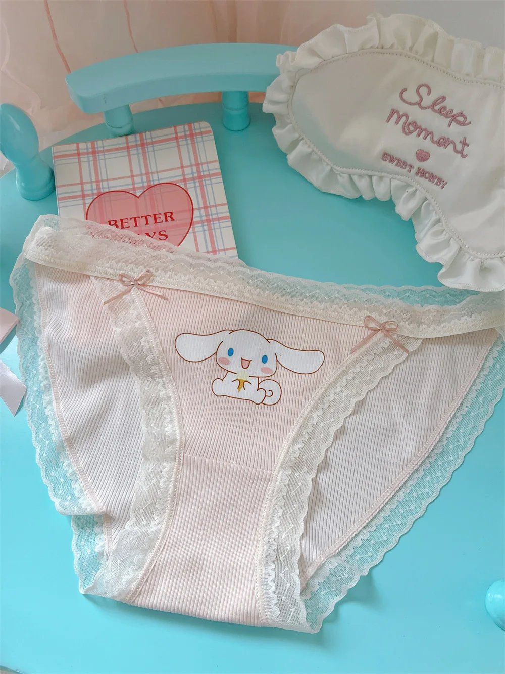 

Sanrio Cute Cinnamoroll Ribbed Cotton Sweet Cool Feeling Hip Wrap Comfortable Student Women Triangle Panties No Trace