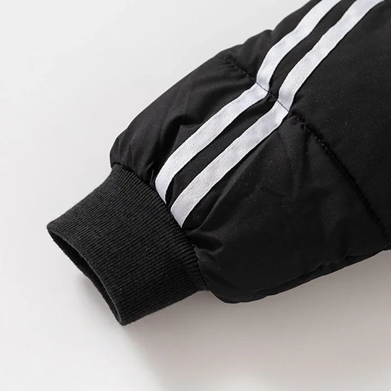 2025 الشتاء الاطفال ملابس الكورية نمط منتصف طول معطف الفتيان الفتيات سميكة سترة قطن الدافئة مقنعين 6-13Y الأطفال ملابس خارجية #4