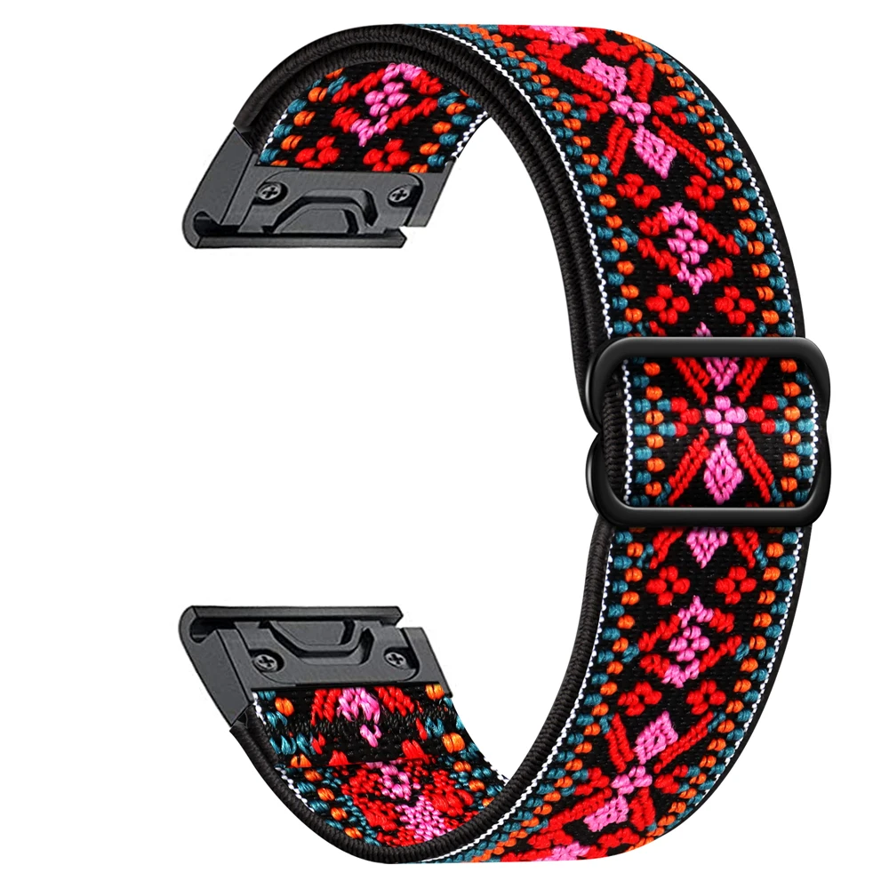 Essidi 26mm Soft Elastic Fabric Band For Garmin 7X 6X Pro 5X Plus HR Sports Nylon Watch Bracelet Strap Loop For Quaitx 3 D2