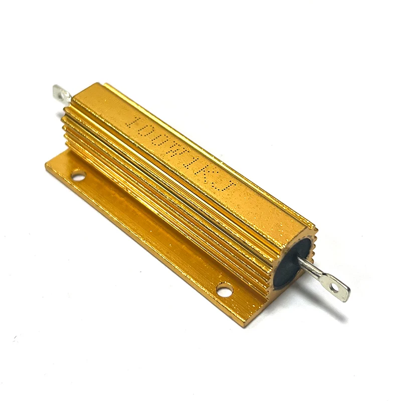 1szt 100W Aluminiowa metalowa obudowa Rezystor drutowy 0.01R 0.05 0.1 0.2 0.22 0.25 0.3 0.33 0.4 0.47 0.5 0.6 0.68 0.8 Ohm
