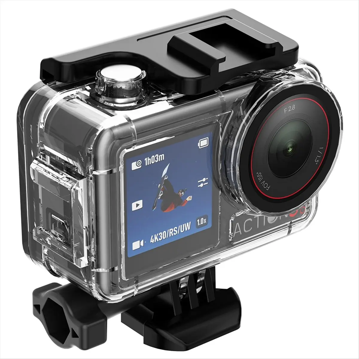 A72Z 60M/196FT Waterproof Case for Action 5 Pro/4/3 Underwater Diving Housing Anti-Fog Diving Protective Shell