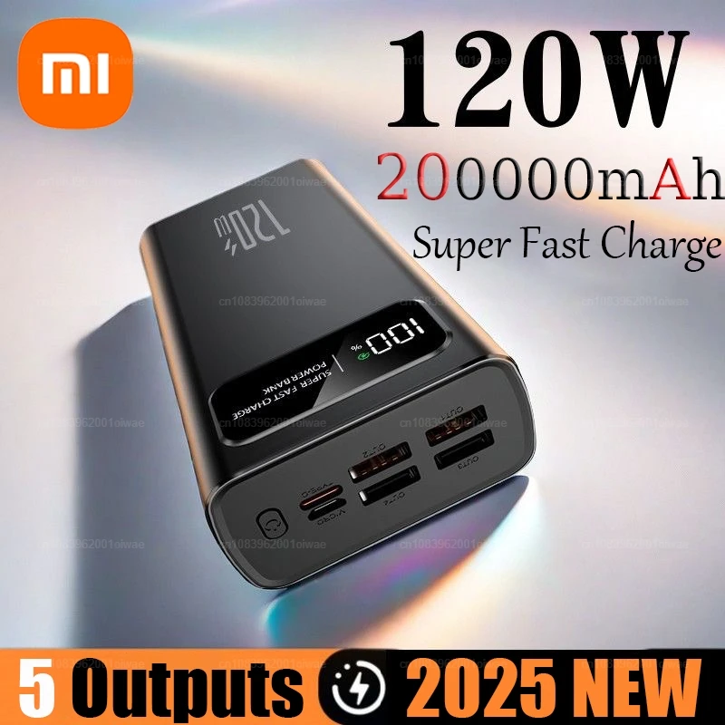 Xiaomi 200000mAh Power Bank 120W Super Fast Charging Battery High Capacity Digital Display Power Bank For Iphone  Samsung Huawei