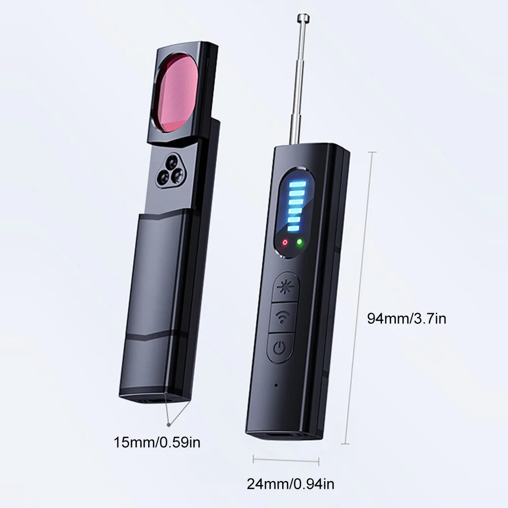 Wireless Bug Detectors 5 Levels Adjustable Sensitivity Camera Detectors 25H Working Time Electronic Sweeper Anti-Spy GPS Finder