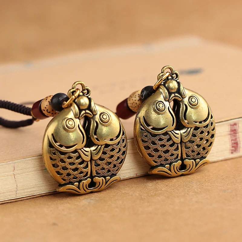 bronze-double-fi-keychain-koi-fi-car-key-holder-pendant-annual-abundance-keychain-gift-creative-chinese-sle-festive-sup