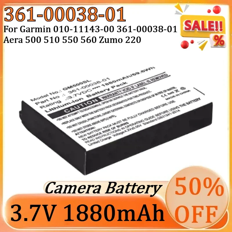 SWZY 3.7V 1880mAh Camera Batteries for Garmin 010-11143-00 361-00038-01 Aera 500 510 550 560 Zumo 220 Rechargeable Lithium Batte