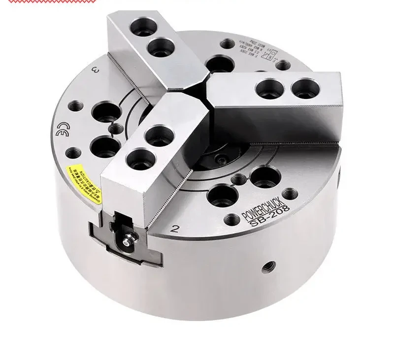 Taiwan Standard Solid Hollow Hydraulic Three Jaw Chuck High Speed Power Chuck 5 6 8 10 12 15 inch All Steel Flange