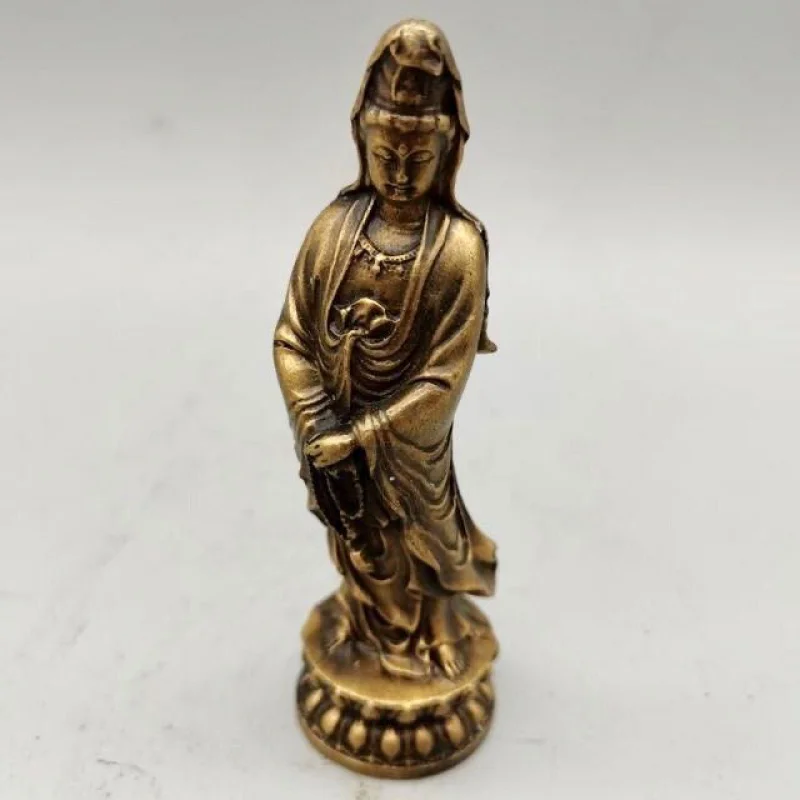 Antique Miscellaneous Collection Antique Distressed South Sea Guanyin Bodhisattva/Buddha Statue Small Ornaments Guanyin Statue H