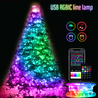 Christmas Tree Decor 5M/10M/20M/30M USB Bluetooth Smart Led Light String Copper Wire Fairy Garland Lamp App Remote Control