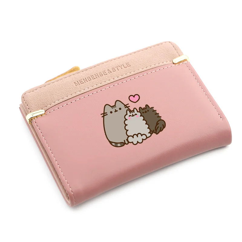 Pusheen Women\'s Wallet Anime Short Wallets Cute PU Leather Coin Purse Multifunctional Card Holder Slim Clutch Bags Birthday Gift