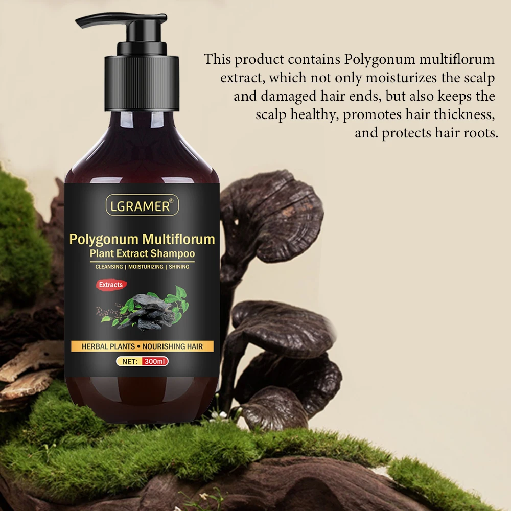 He Shou Wu Shampoo Reduces Hair Loss Itching Makes Hair Thicker Oil Control Anti-dandruff Unisex Natural and Organic Shampoo
