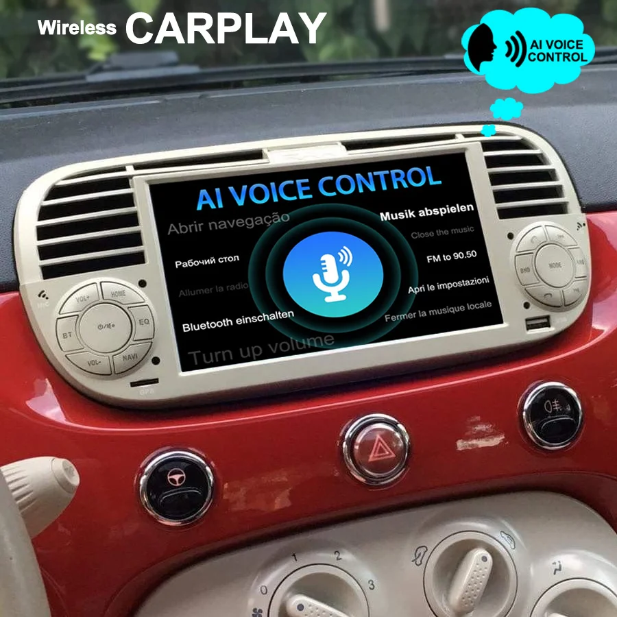 

AI Voice Android 13 Car Video Player Radio Upgrade For FIAT 500 2012 Autoradio GPS Stereo CarPlay Android Auto HDMI Head Unit