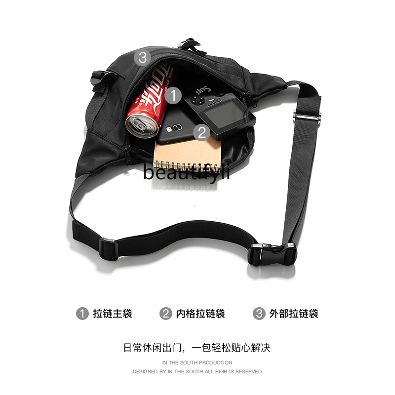 Chest Bag Men's Multi-Functional Casual Waist Bag Shoulder Student Japanese Style Sports Crossbody Bag