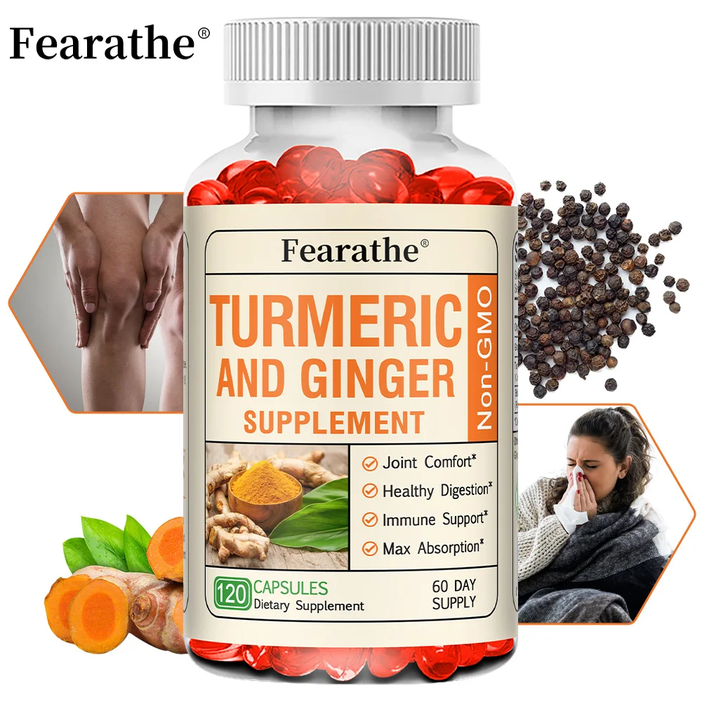 

Turmeric Curcumin - with 95% Curcumin, Ginger, and Black Pepper Extract, Promotes Optimal Absorption, Joint and Immune Support