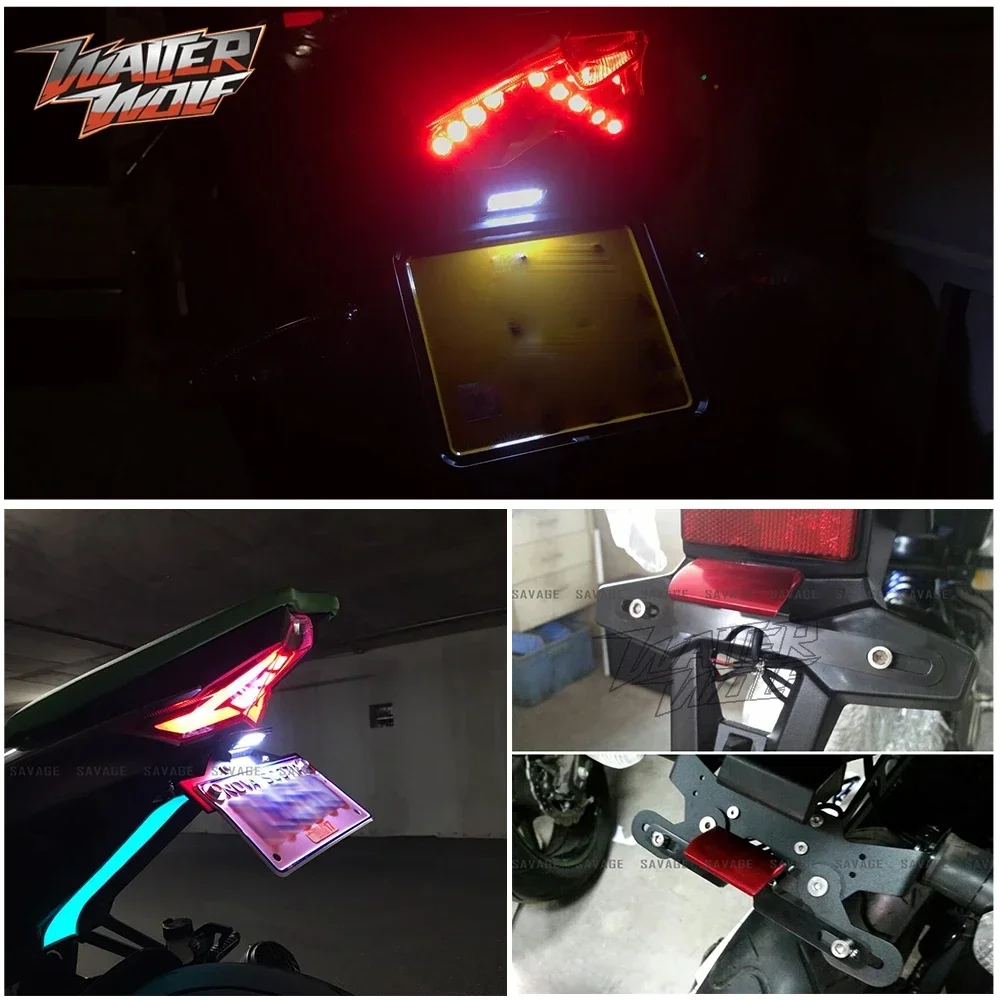 License Plate Lamp For KAWASAKI Z125 Z250 For YAMAHA FZ8 FZ1 For DUCATI X Diavel Motorcycle Accessoreis CNC Tail Tidy LED Light