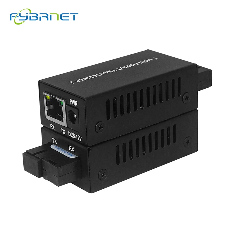 1 Pair Gigabit SC Ethernet Fiber Switch 100/1000M A/B mini Media Converter Rj45  Transceiver 20KM fibra Switch with Power Supply