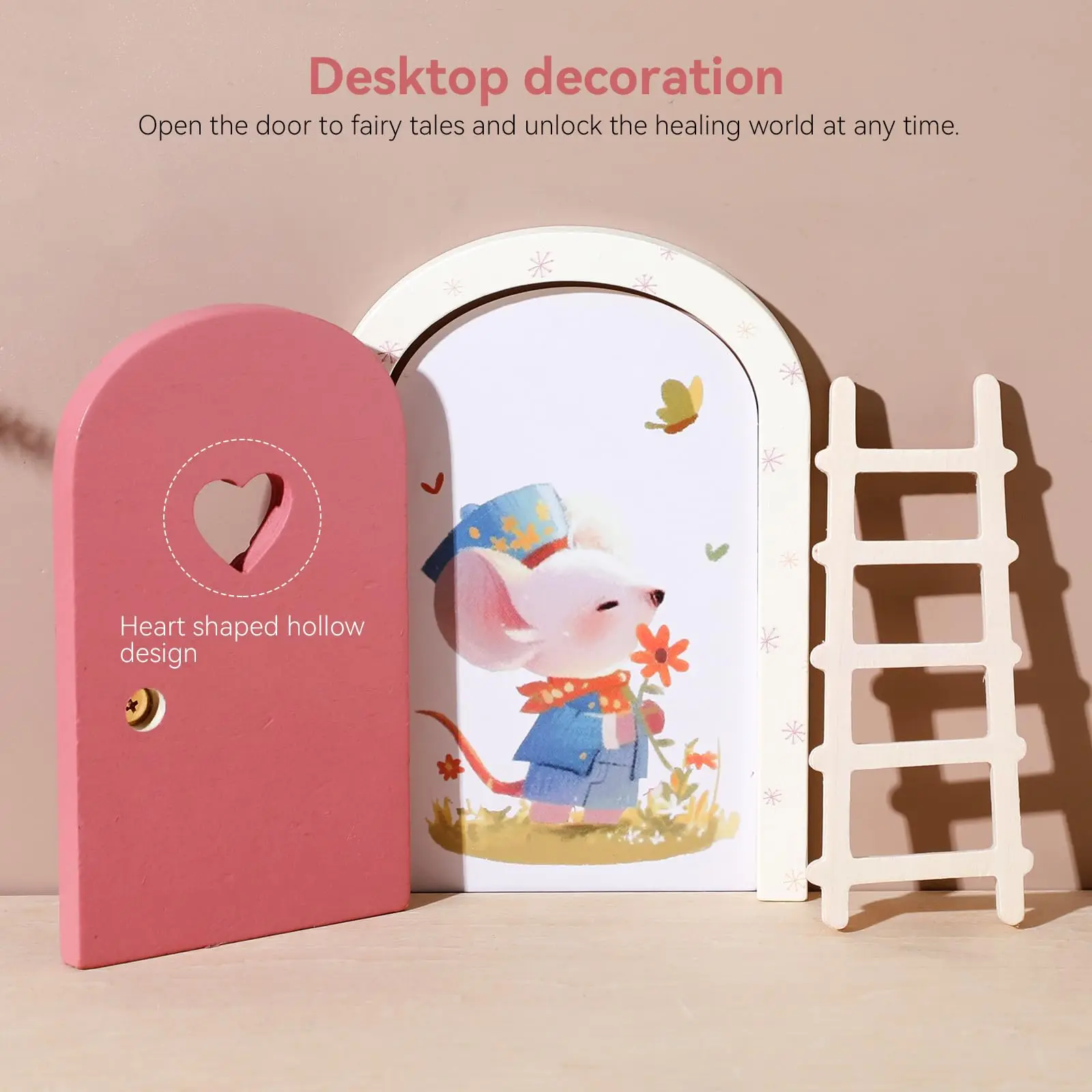 DIY Mini Fairy Mouse Door Kit Openable Elf Door Safe Wood Kid Imaginative Pretend Play Tooth Fairy Decor Gift for Boys Girls