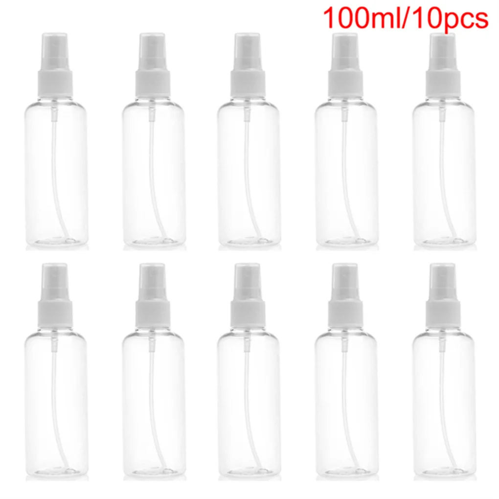 10PCS/SET 100ml Travel Transparent Plastic Perfume Atomizer Empty Misty Spray Bottle