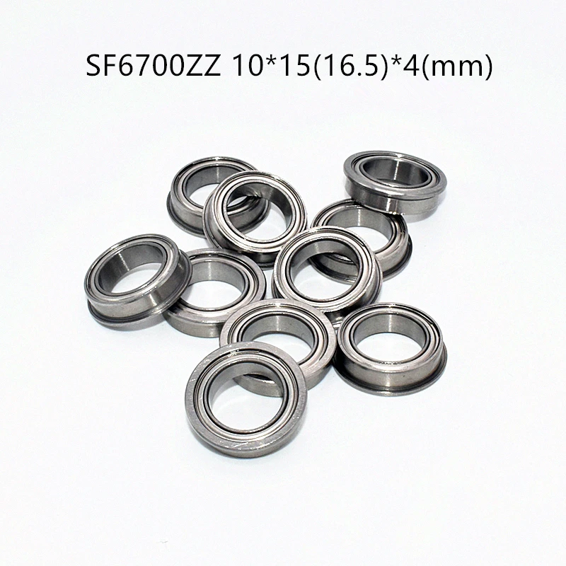 

SF6700ZZ 10pcs 10*15(16.5)*4(mm) Metal Sealed Stainless steel Flange bearings