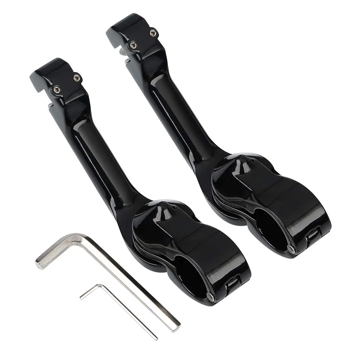 Motorcycle Pegs Footpeg Kit  Foot Pegs Fits for Harley Davidson Touring and Softail Models Rubber Inlay StreamLiner 50211