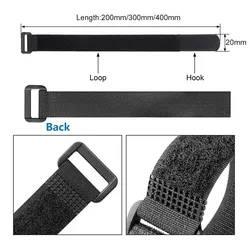 10/5pcs Hook and Loop Reusable Fastening Nylon Cable Securing Strap, Durable Functional Ties width 20mm length 200mm/300mm/400mm