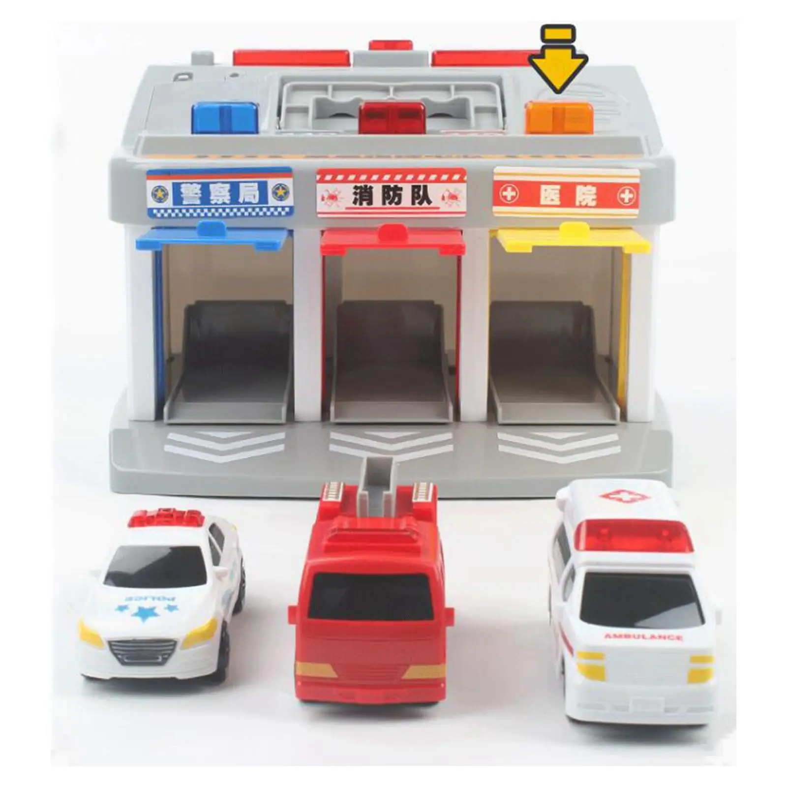 Parking Garage Toy Set Fire Truck Ambulance Police Cars Toys Vehicle Garages for Boys Girls Kids Children Ages 3 and up Gifts