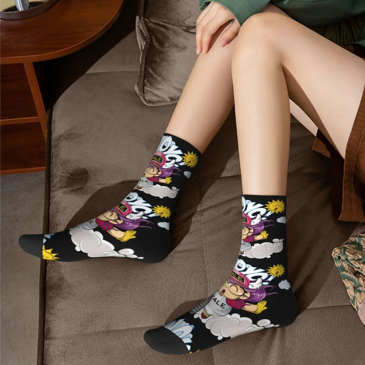 Cool Dr. Slump Arale Cozy Crew Socks Merch Dr Slump Cartoon Anime Comfortable Crew Socks Sweat Absorbing