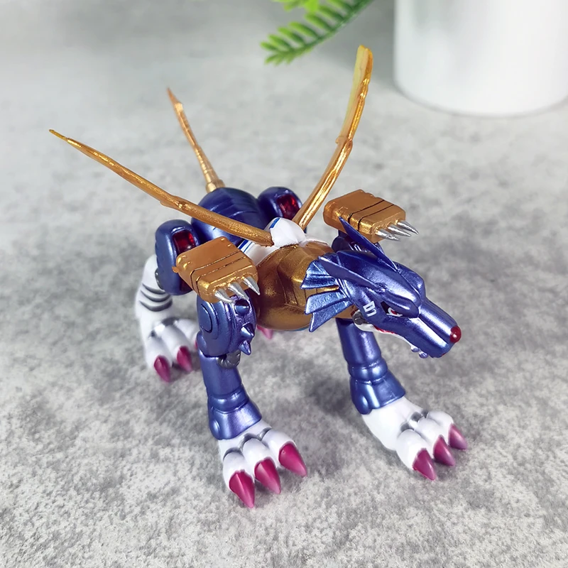 Digimon – jouets d'animation d'aventure en métal Garurumon, 9.5cm, figurine Gk, modèle animé, décoration de bureau, jouet pour garçon, cadeau d'anniversaire