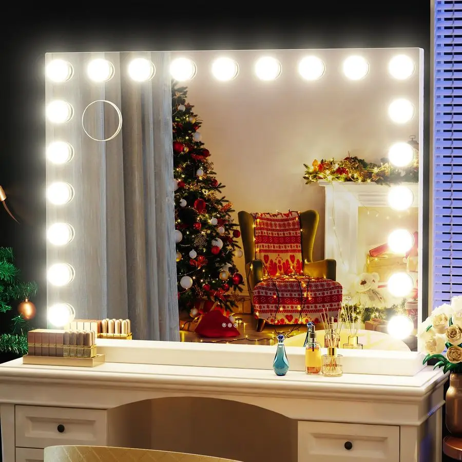 

Extra Bulbs Vanity Mirror with Lights with USB amp TypeC Charing, 32WX24L Tabletop Hollyhood Makeup Mirror, Lighted Vanity Mirro
