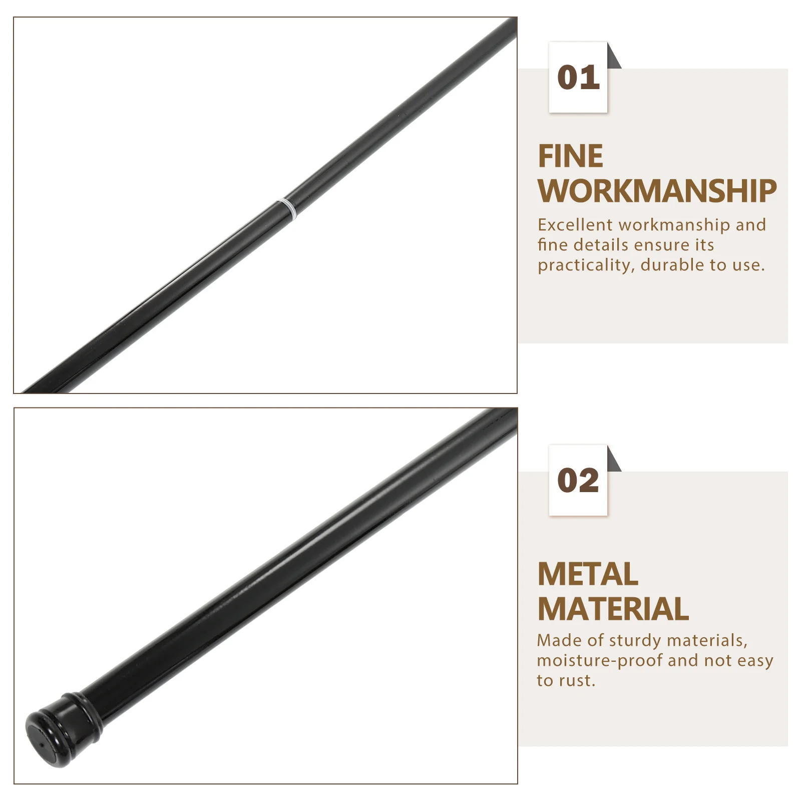 Telescopic Black Shower Curtain Extendable Clothing Hanger Pole Self-locking Without Drilling Wardrobe wardrobe rod