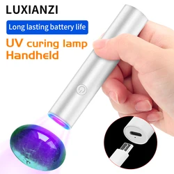 LUXIANZI Portable UV Curing Lamp With Timing Function Green Oil Glue Quick Dry USB Nail Dryer LED Mini Flashlight Pen