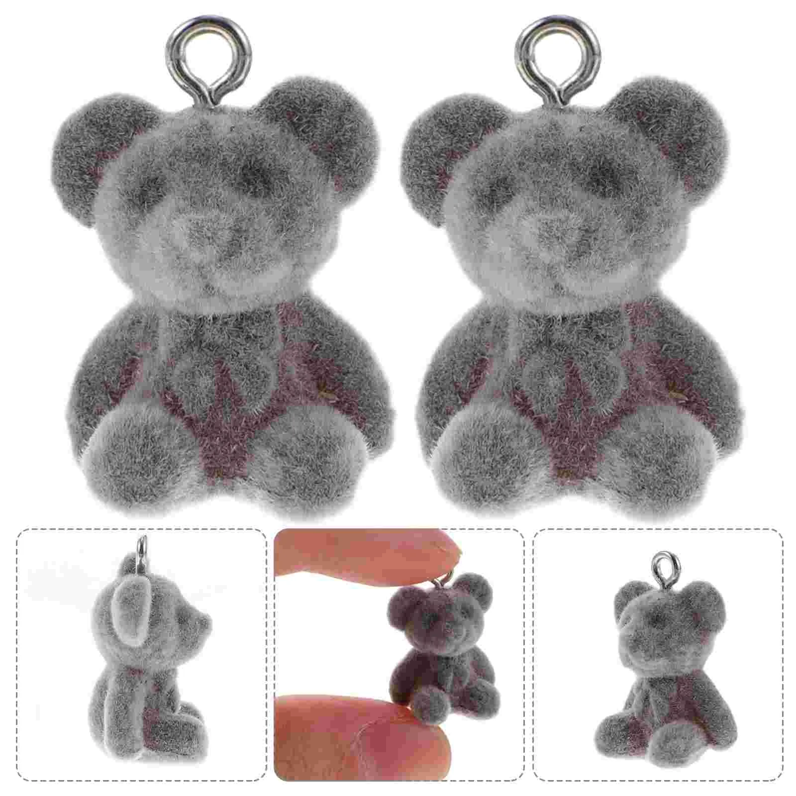 10 Pcs Korean Version Bear Earring Pendant Jewelry Necklace Charms Resin Cute for Bracelets