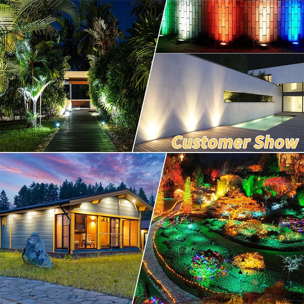 Imagem -05 - Luzes de Paisagem Rgb Bluetooth Inteligentes Luzes de Jardim Impermeáveis Controle de Aplicativos 16 Milhões de Cores Quintal ao ar Livre 15w Rgbw