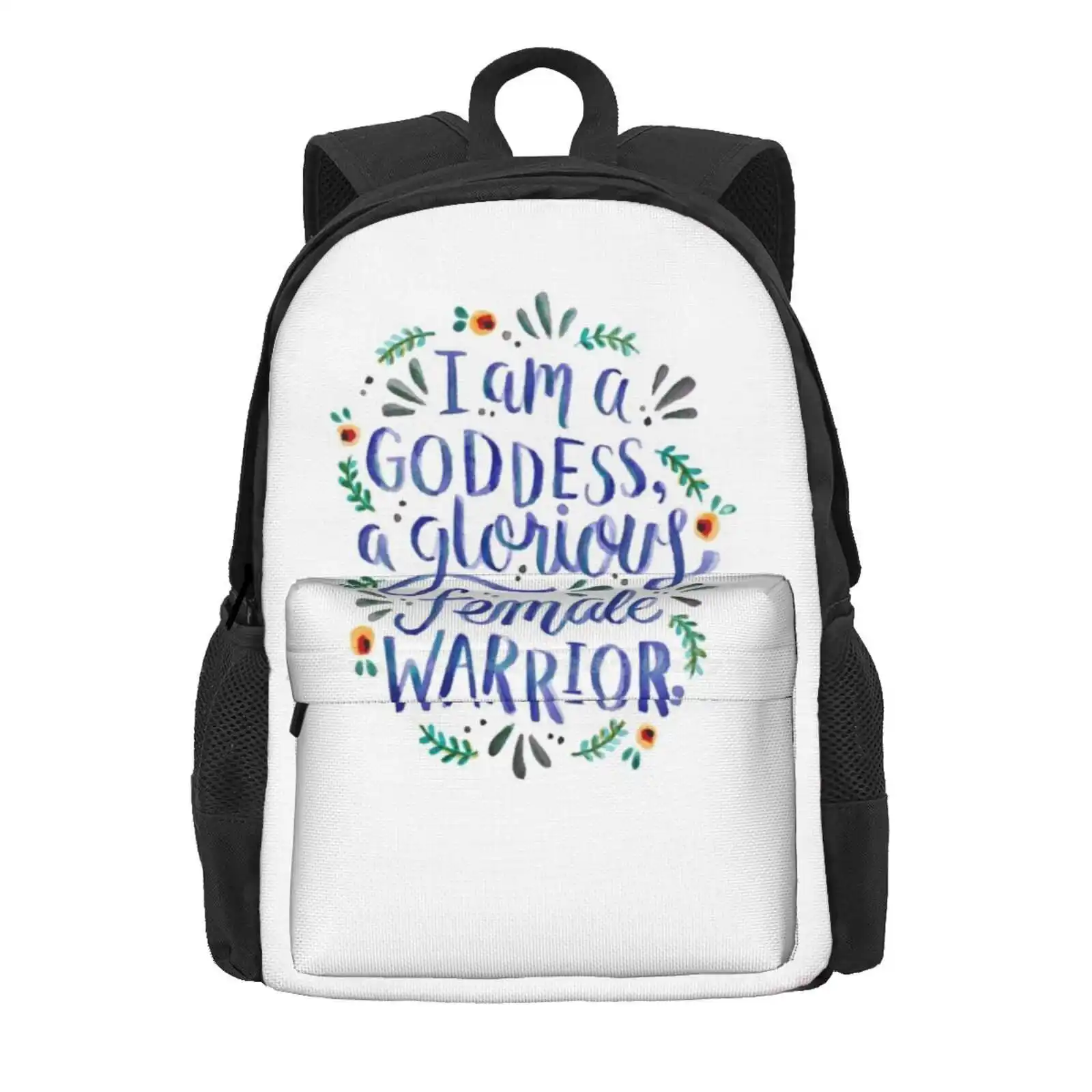 I Am A Goddess, A Glorious Female Warrior. Hot Sale Schoolbag Backpack Fashion Bags Goddess Glorious Feminism Feminist Female