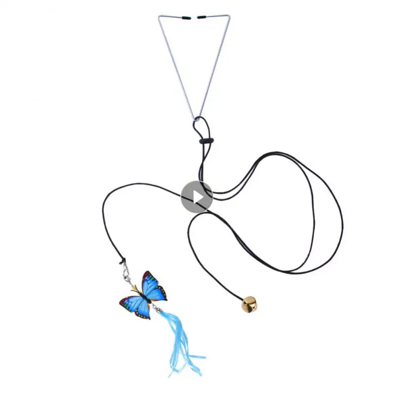 Mouse Cat Stick Door Hanging Adhesive Hook Interactive Funny Cats Play Exercise Cat Scratch Rope With Bell Retractable Mouse Toy