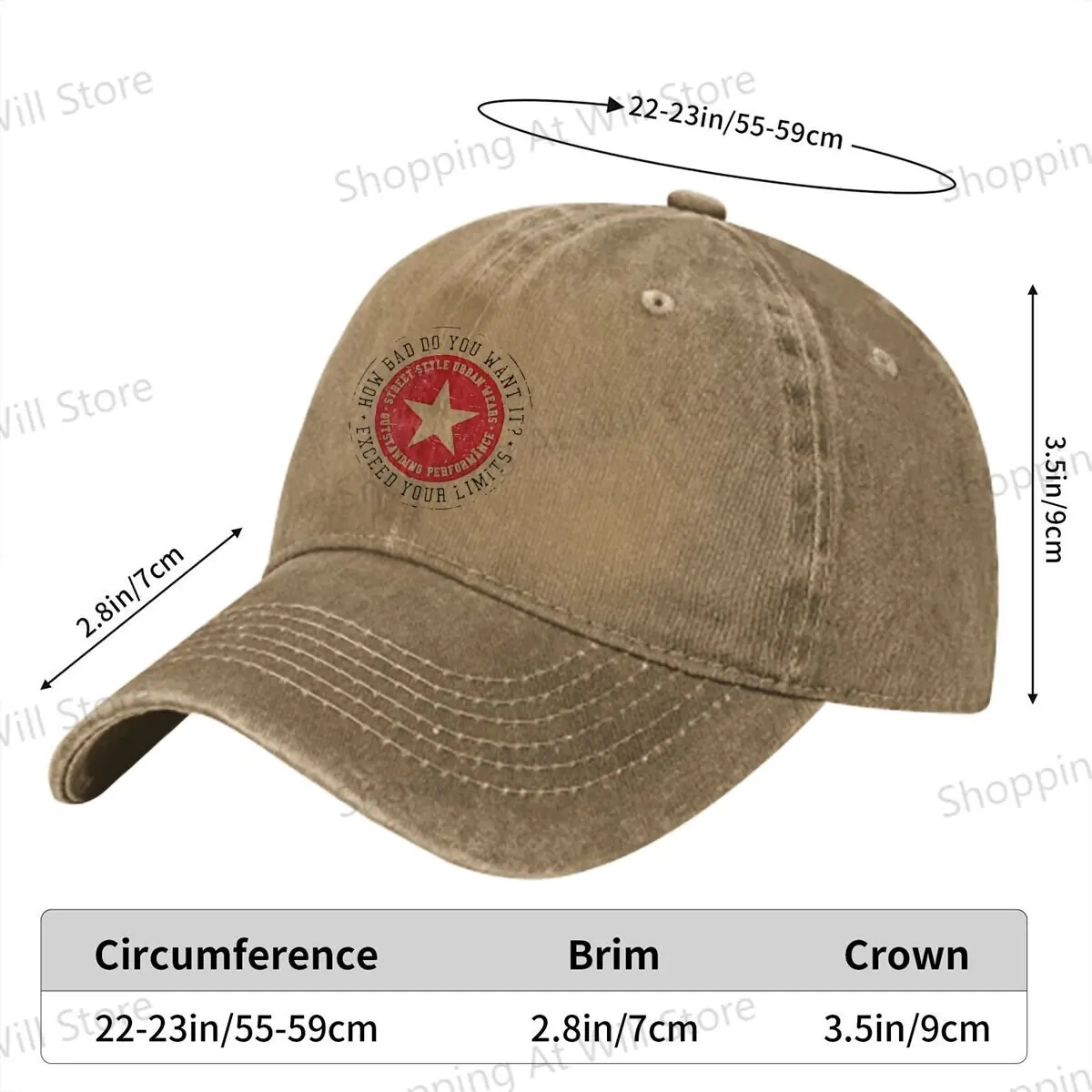 Five-Pointed Star Letter Print Design Baseball Cap Men Women Sun visor  Outdoor Travel Fit Caps Hat