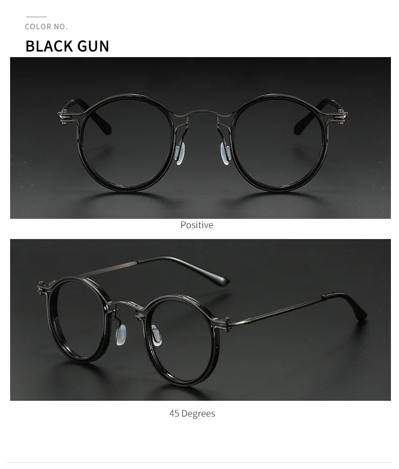 Vintage Lesebrille Anti Blaues Licht Gläser Männer Luxus Runde Rahmen Presbyopie Brille Klare Linse Männer Frauen Metall Gläser – Detail 12