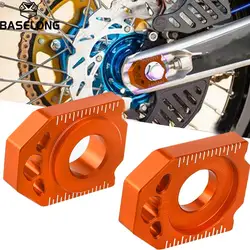 Orange CNC Rear Chain Adjuster Axle Block For KTM SX SXF XC XCF EXC EXCF XCW XCFW 125 150 200 250 300 350 400 450 500 525 530