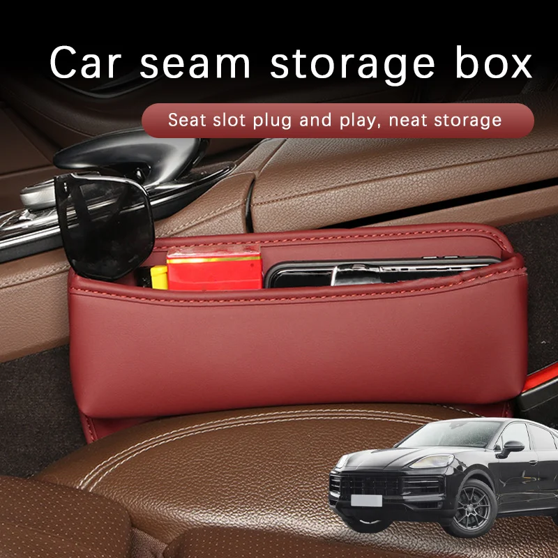 

Car Seat Gap Storage Box Driver Front Auto Seat Gap Filler Organizer Wallet Keys Card Storage Box For Porsche Cayenne