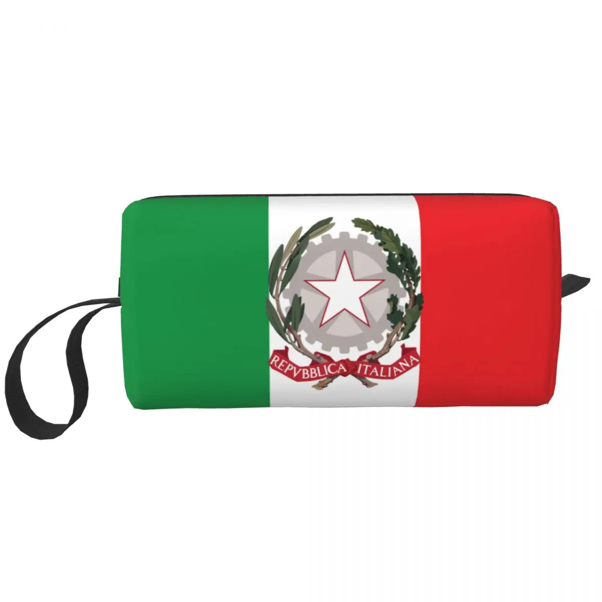 Custom Emblem Of Italy Toiletry Bag Women Italian Flag Makeup Cosmetic Organizer Ladies Beauty Storage Dopp Kit Box