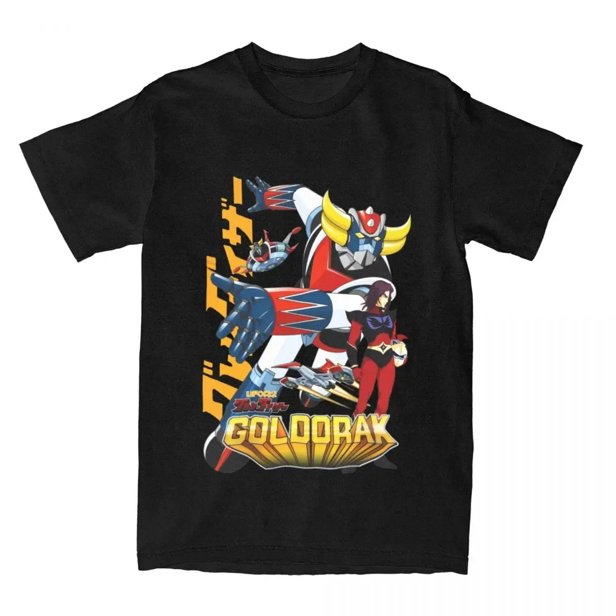

1975 UFO Robot Grendizer T Shirt Men Women UFO Robot Goldorak Funny Pure Cotton Tee Shirt Crew Neck Short Sleeve EU Size Tshirt