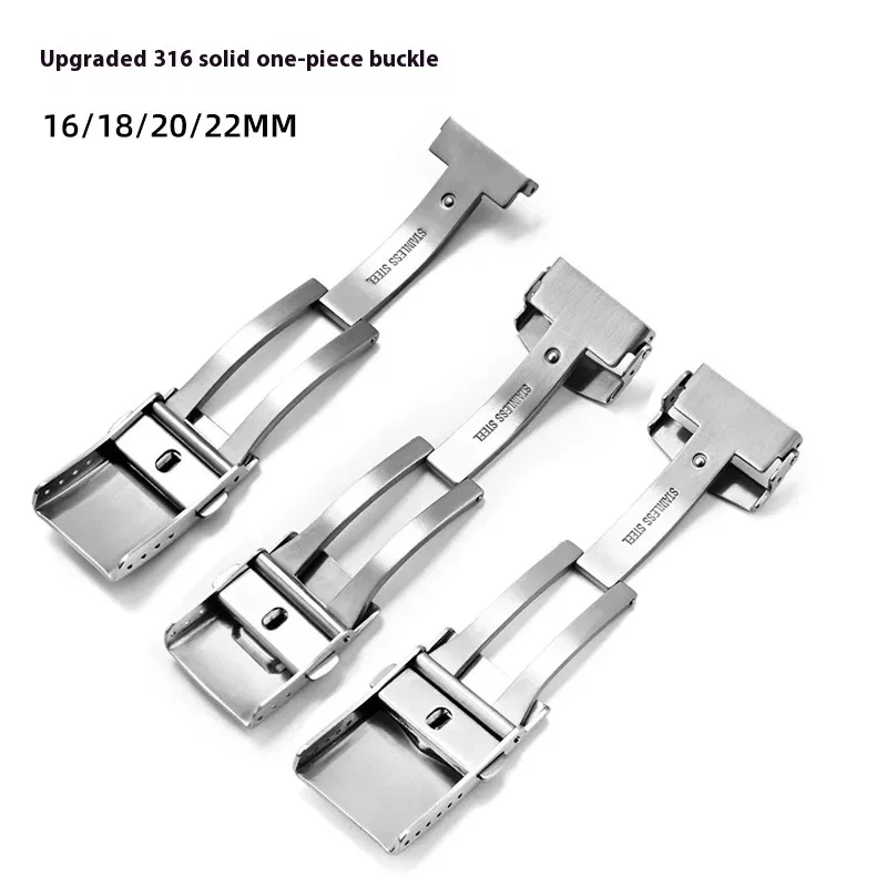 16mm 18mm 20mm 22mm Watch Clasp Deployment Buckle 316L Solid Stainless Steel Watch Folding Buckle Watchband Accessories