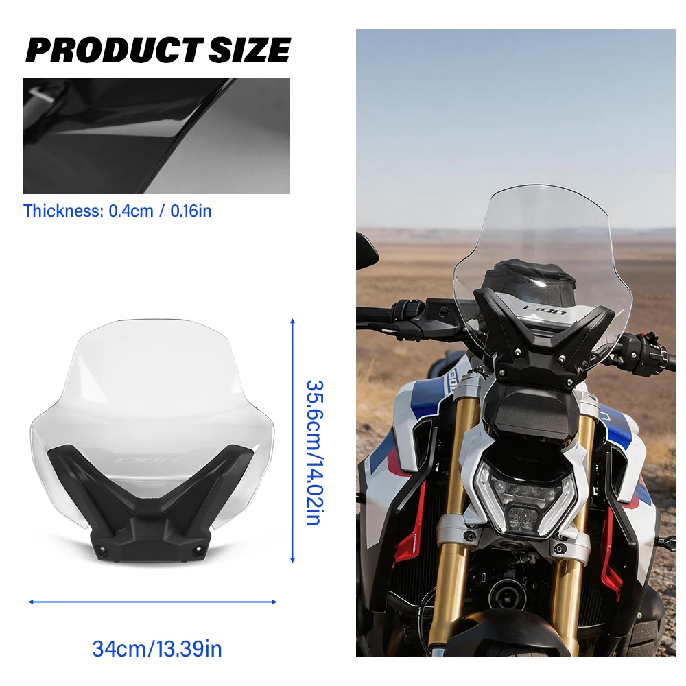 For BMW R1300R R 1300 R 2025-2026 Tall Windscreen Kit Touring Windshield High Screen Wind Deflector Wind Protection