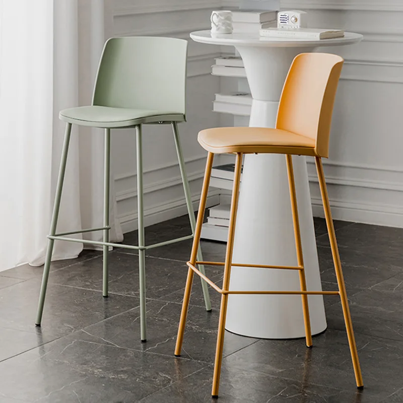 

High Back Kitchen Bar Chair Outdoor Plastic Office Bar Chair Waterproof Reception Desk Minimalist Taburete Alto Household Items