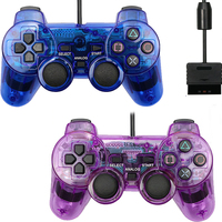 Transparent Color Wired Controller For PS2 /PS1 Console Vibration Joystick Gamepad Joypad For Sony Playstation2 mando Controller